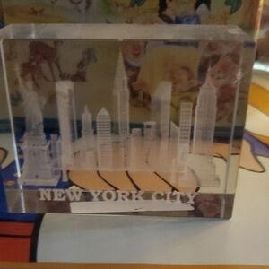 New York City Skyline Crystal Block